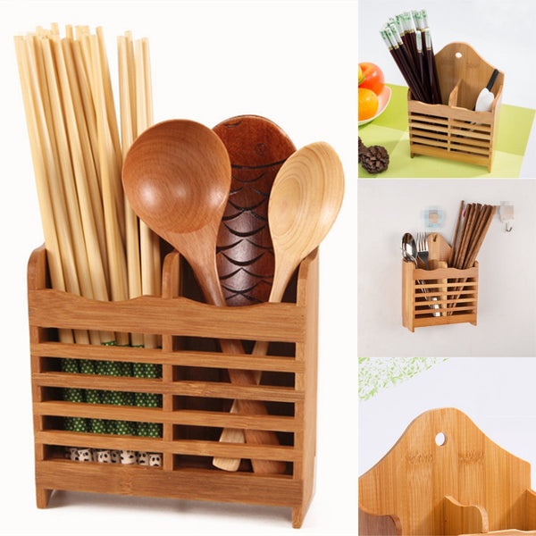 Wood Spoon Chopsticks Storage